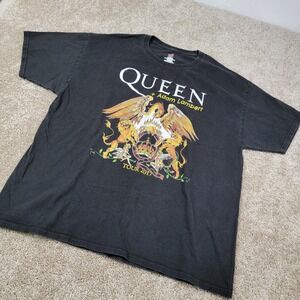 Queen + Adam Lambert Tour 2017 Black Graphic Print T Shirt XL